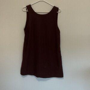 Linen blend low back shift dress